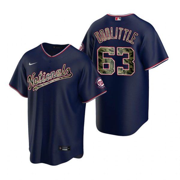 Personalized Men’s Sean Doolittle Washington Nationals Cool Base Jersey Red Navy 2021 Memorial Day