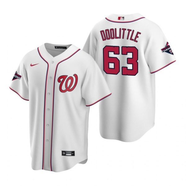Personalized Men’s Sean Doolittle Washington Nationals Cool Base Jersey White World Series Champions White WS