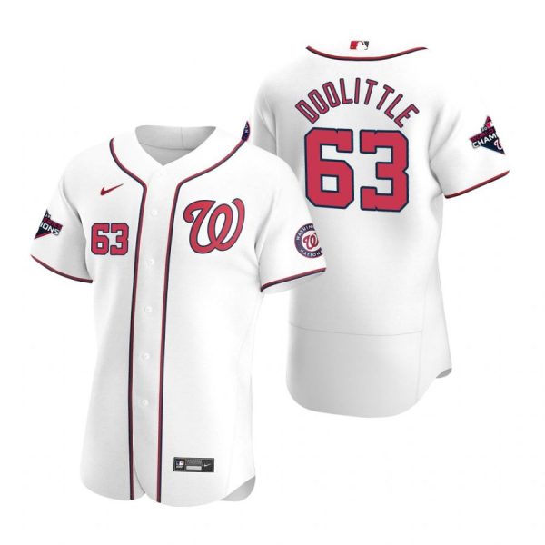 Personalized Men’s Sean Doolittle Washington Nationals Flex Base Jersey White World Series Champions White WS