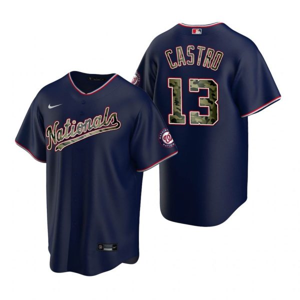 Personalized Men’s Starlin Castro Washington Nationals Cool Base Jersey Navy 2021 Memorial Day Navy 2021 Memorial Day