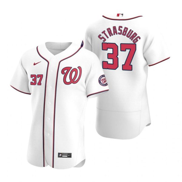 Personalized Men’s Stephen Strasburg Washington Nationals Flex Base Jersey Black Golden White Home