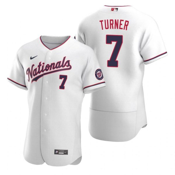 Personalized Men’s Trea Turner Washington Nationals Flex Base Jersey Black Golden White Alternate