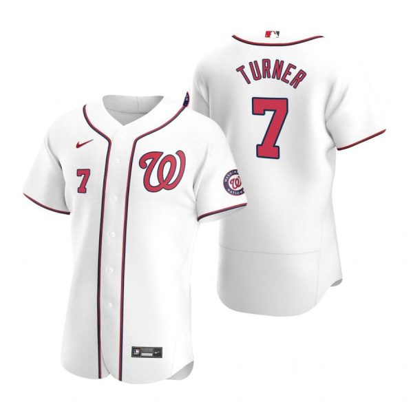 Personalized Men’s Trea Turner Washington Nationals Flex Base Jersey Black Golden White Home