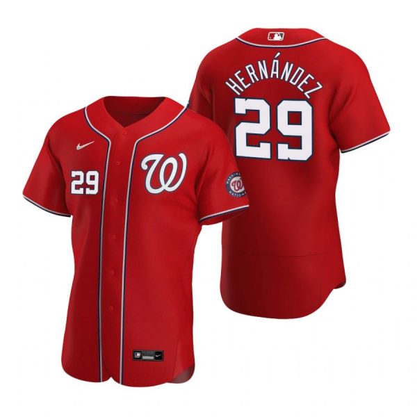 Personalized Men’s Yadiel Hernandez Washington Nationals Flex Base Jersey Red Red