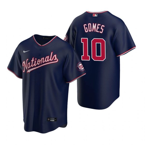 Personalized Men’s Yan Gomes Washington Nationals Cool Base Jersey Navy Navy