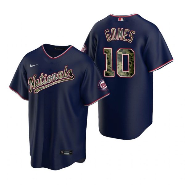 Personalized Men’s Yan Gomes Washington Nationals Cool Base Jersey Navy Navy 2021 Memorial Day