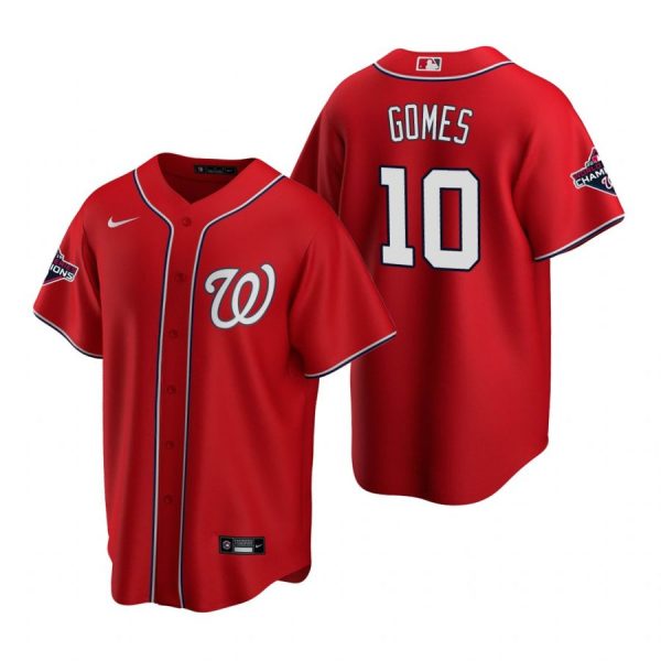 Personalized Men’s Yan Gomes Washington Nationals Cool Base Jersey Red World Series Champions Red WS