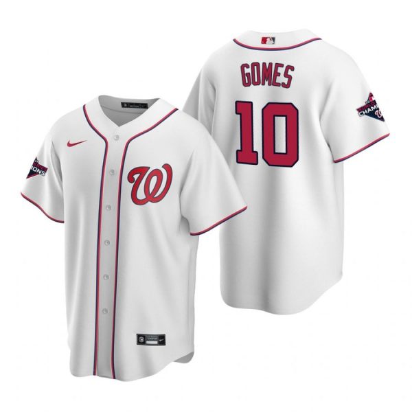 Personalized Men’s Yan Gomes Washington Nationals Cool Base Jersey Red World Series Champions White WS