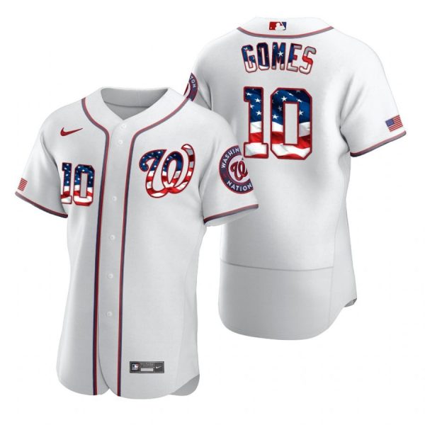Personalized Men’s Yan Gomes Washington Nationals Flex Base Jersey Black Golden White Stars