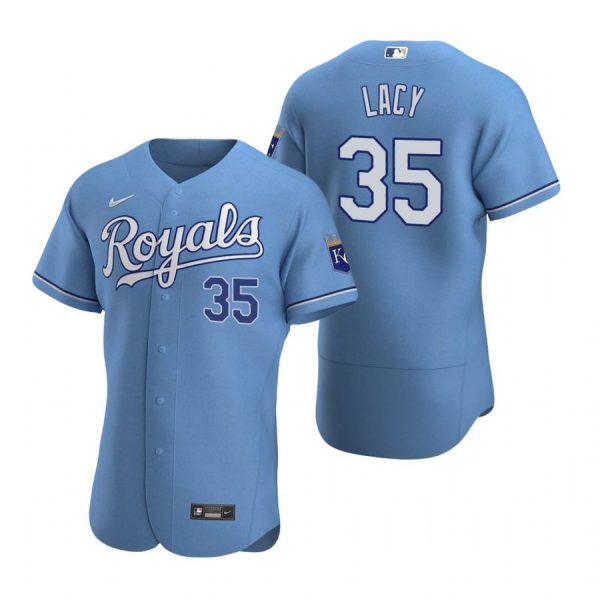 Personalized Men’s Asa Lacy Kansas City Royals Flex Base Jersey Light Blue