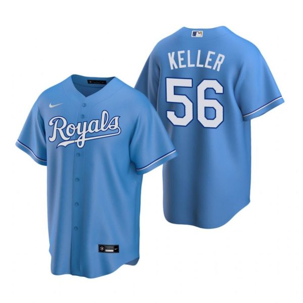 Personalized Men’s Brad Keller Kansas City Royals Cool Base Jersey Light Blue