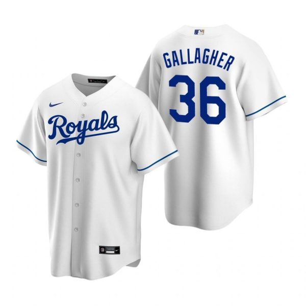 Personalized Men’s Cam Gallagher Kansas City Royals Cool Base Jersey White