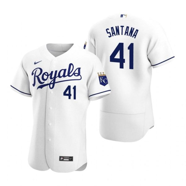 Personalized Men’s Carlos Santana Kansas City Royals Flex Base Jersey White