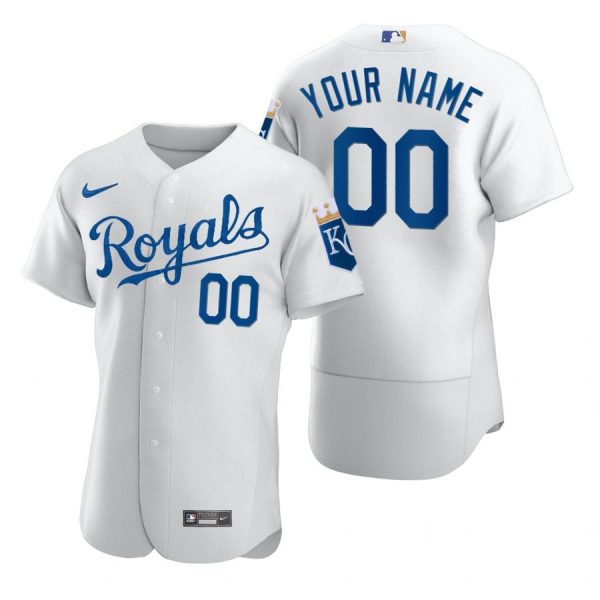 Personalized Men’s Kansas City Royals Flex Base Jersey White