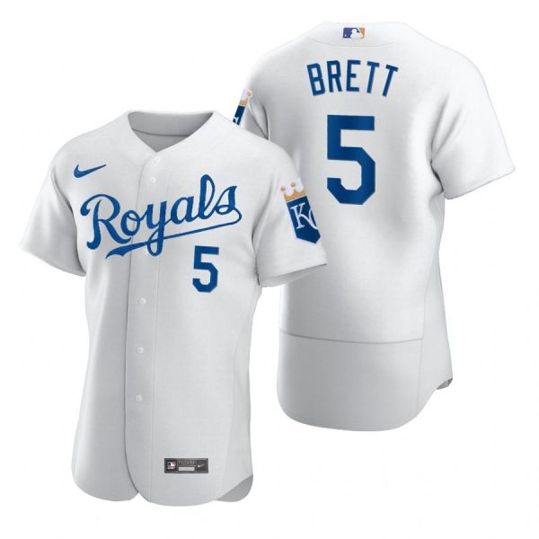 Personalized Men’s George Brett Kansas City Royals Flex Base Jersey White