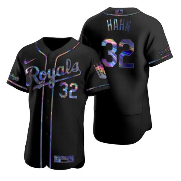 Personalized Men’s Jesse Hahn Kansas City Royals Flex Base Jersey Black Holographic