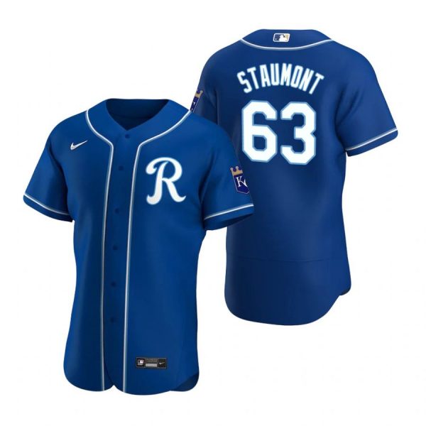 Personalized Men’s Josh Staumont Kansas City Royals Flex Base Jersey Royal R