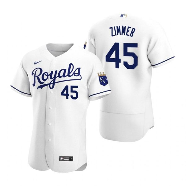 Personalized Men’s Kyle Zimmer Kansas City Royals Flex Base Jersey White