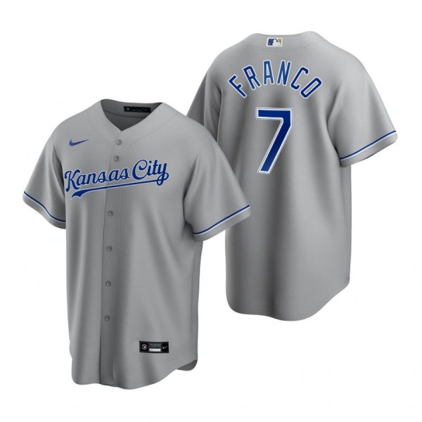 Personalized Men’s Maikel Franco Kansas City Royals Cool Base Jersey Gray