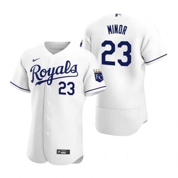 Personalized Men’s Mike Minor Kansas City Royals Flex Base Jersey White