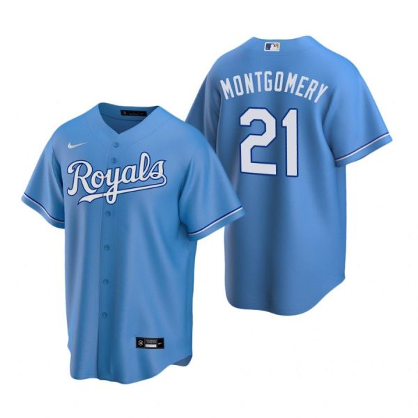 Personalized Men’s Mike Montgomery Kansas City Royals Cool Base Jersey Light Blue