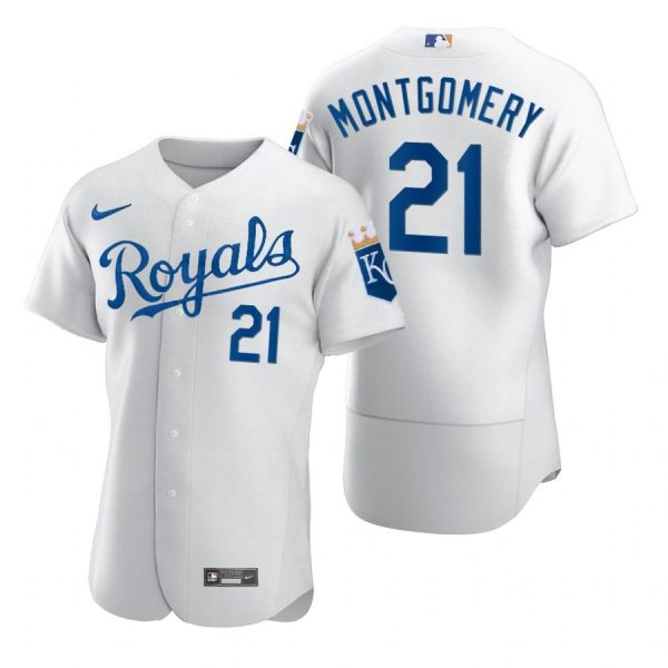 Personalized Men’s Mike Montgomery Kansas City Royals Flex Base Jersey White