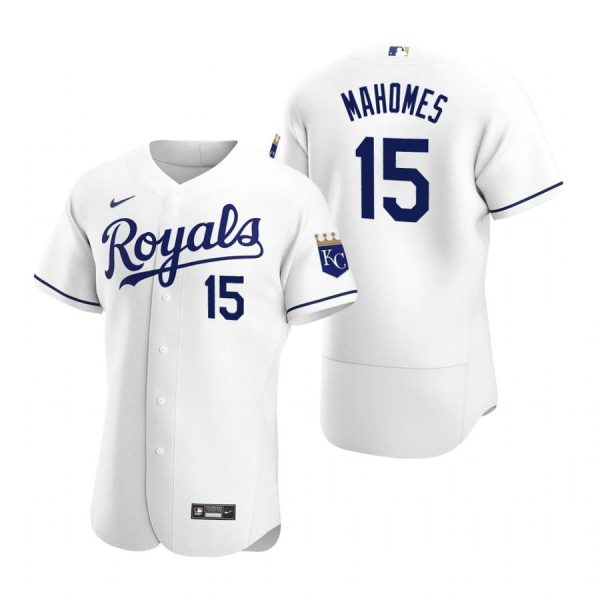 Personalized Men’s Patrick Mahomes Kansas City Royals Flex Base Jersey White