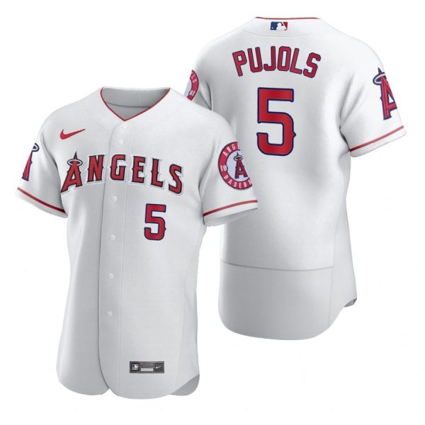 Personalized Men’s Albert Pujols Los Angeles Angels Flex Base Jersey White