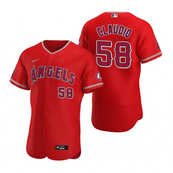 Personalized Men’s Alex Claudio Los Angeles Angels Flex Base Jersey Red