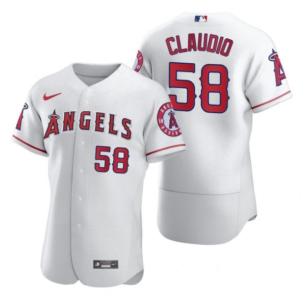 Personalized Men’s Alex Claudio Los Angeles Angels Flex Base Jersey White