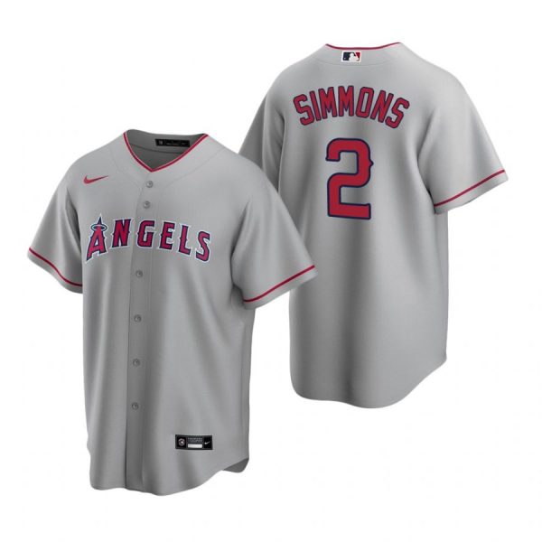Personalized Men’s Andrelton Simmons Los Angeles Angels Cool Base Jersey Gray