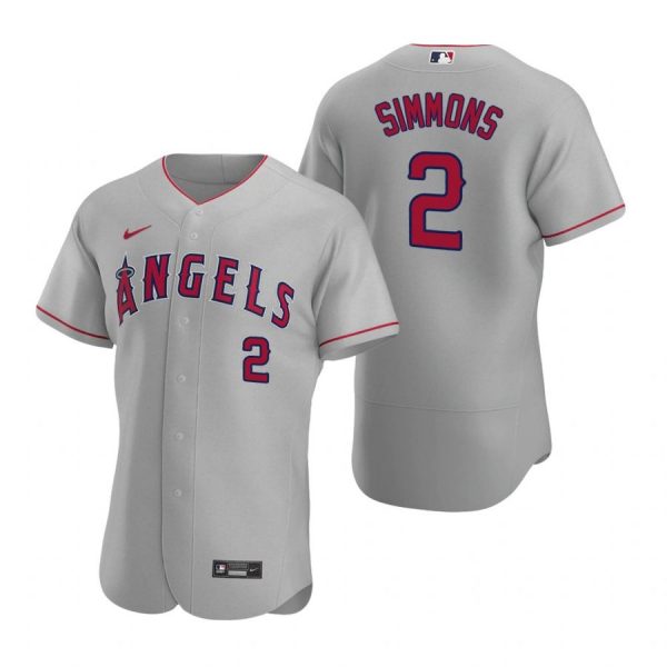 Personalized Men’s Andrelton Simmons Los Angeles Angels Flex Base Jersey Gray