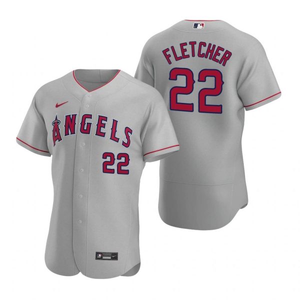 Personalized Men’s David Fletcher Los Angeles Angels Flex Base Jersey Gray