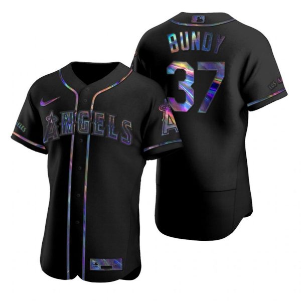 Personalized Men’s Dylan Bundy Los Angeles Angels Flex Base Jersey Black Holographic