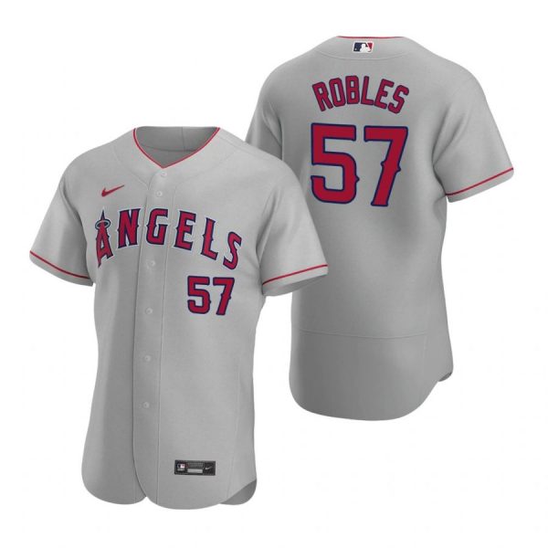 Personalized Men’s Hansel Robles Los Angeles Angels Flex Base Jersey Gray