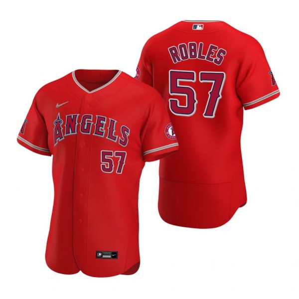 Personalized Men’s Hansel Robles Los Angeles Angels Flex Base Jersey Red
