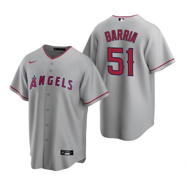 Personalized Men’s Jaime Barria Los Angeles Angels Cool Base Jersey Gray