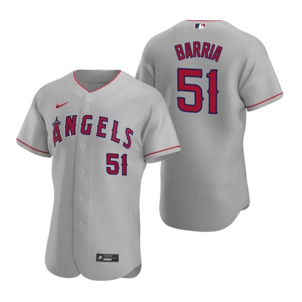 Personalized Men’s Jaime Barria Los Angeles Angels Flex Base Jersey Gray