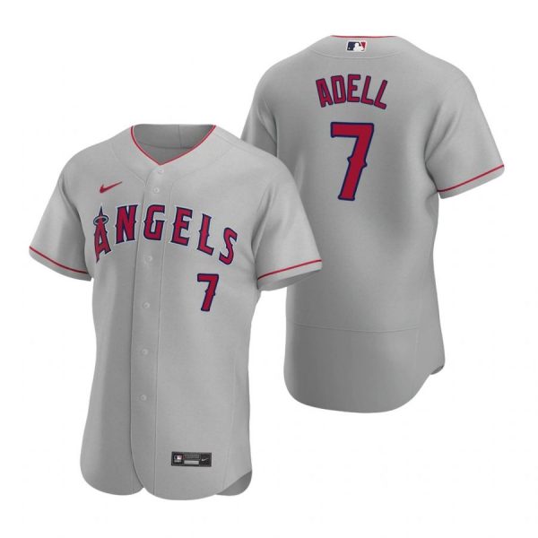 Personalized Men’s Jo Adell Los Angeles Angels Flex Base Jersey Gray