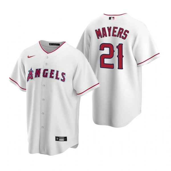 Personalized Men’s Mike Mayers Los Angeles Angels Cool Base Jersey White
