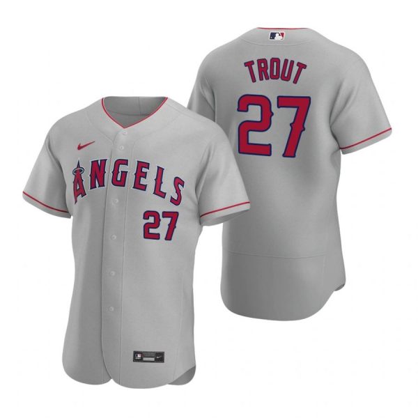 Personalized Men’s Mike Trout Los Angeles Angels Flex Base Jersey Gray