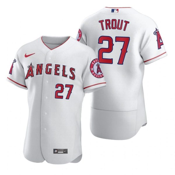 Personalized Men’s Mike Trout Los Angeles Angels Flex Base Jersey White