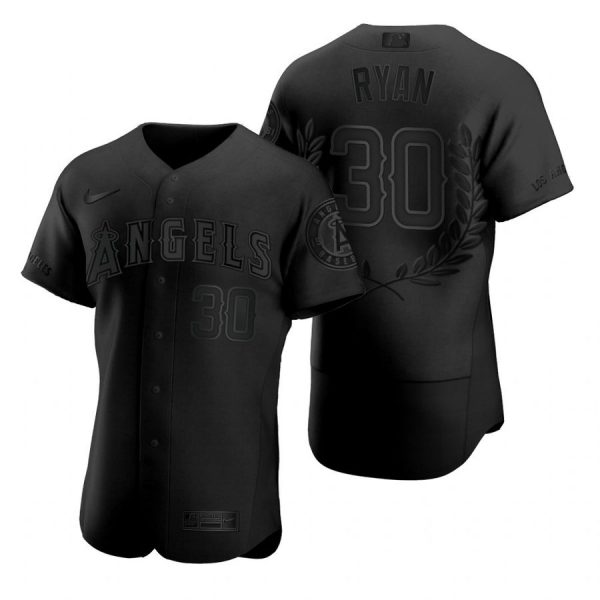 Personalized Men’s Nolan Ryan Los Angeles Angels Flex Base Jersey Black Award