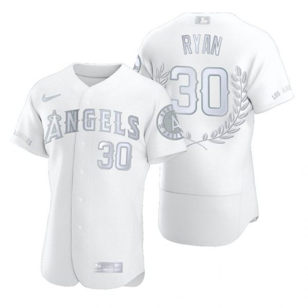 Personalized Men’s Nolan Ryan Los Angeles Angels Flex Base Jersey White Award