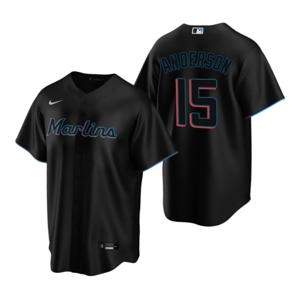 Personalized Men’s Brian Anderson Miami Marlins Cool Base Jersey Black