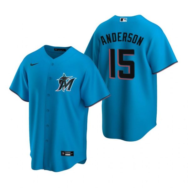 Personalized Men’s Brian Anderson Miami Marlins Cool Base Jersey Black,Blue