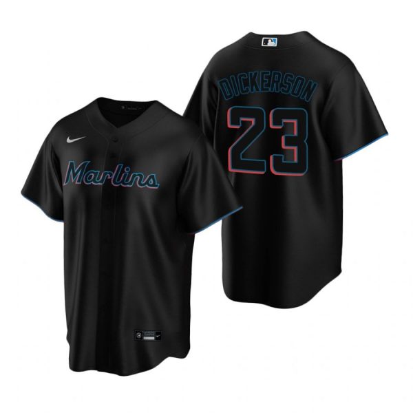 Personalized Men’s Corey Dickerson Miami Marlins Cool Base Jersey Black