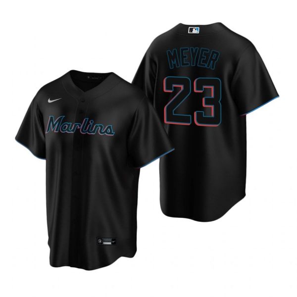 Personalized Men’s Max Meyer Miami Marlins Cool Base Jersey Black