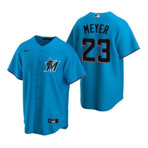 Personalized Men’s Max Meyer Miami Marlins Cool Base Jersey Black,Blue