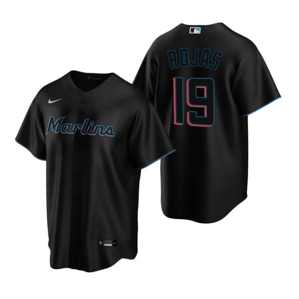Personalized Men’s Miguel Rojas Miami Marlins Cool Base Jersey Black